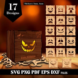 Portacandele in formato SVG a forma di fantasma tagliato al laser per Halloween, lampada a zucca, file SVG Glowforge, lampada da tavolo tagliata al laser, download digitale del regalo di Halloween.