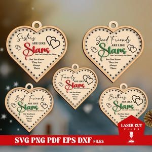 File di taglio laser per ornamenti natalizi Best Friend SVG, file di taglio laser per ornamenti natalizi divertenti SVG, file di taglio laser per citazioni natalizie SVG, regalo di Natale, file di taglio laser Glowforge