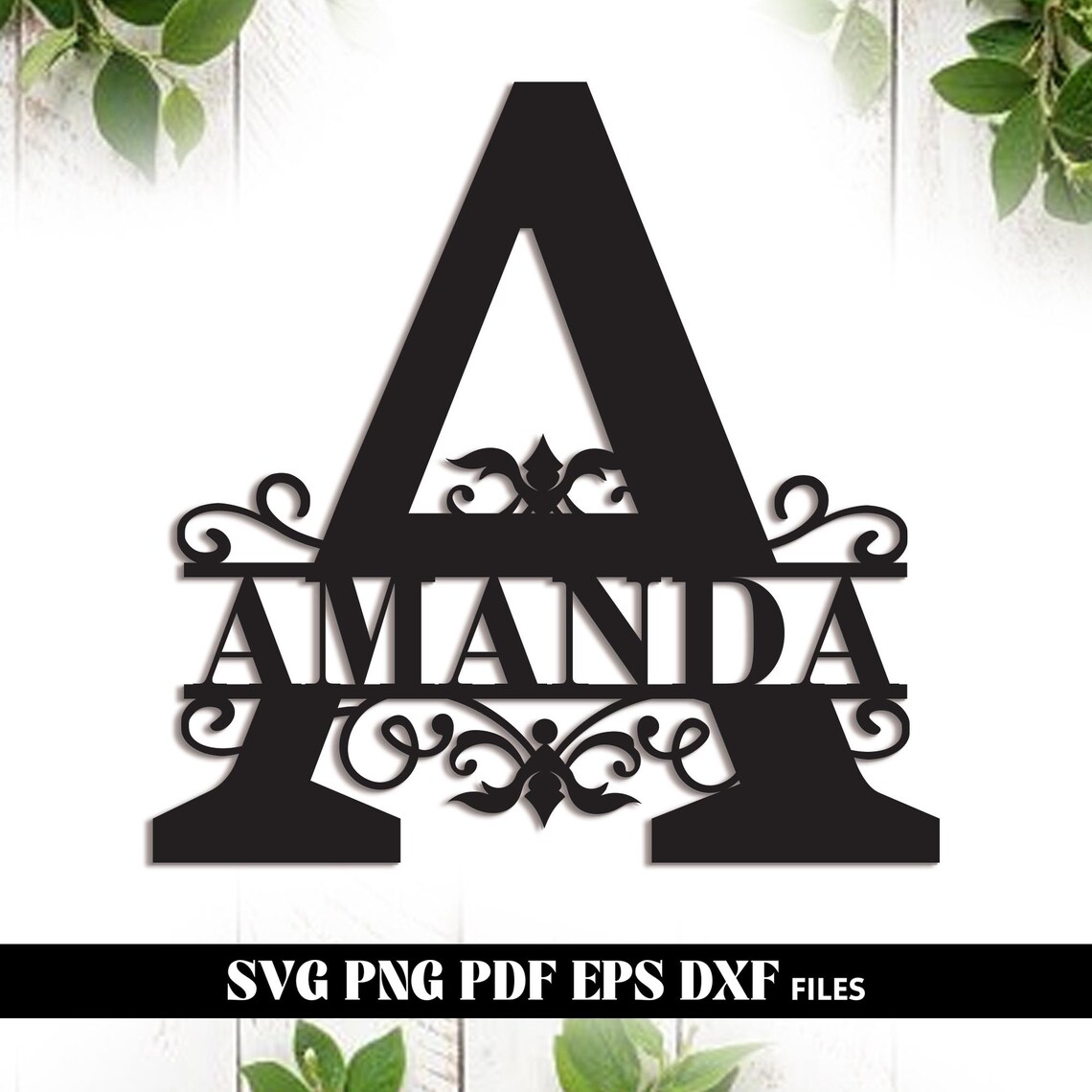 Split H Split Regal Monogram Alphabet Letters Laser Cut Files Digital Download ...
