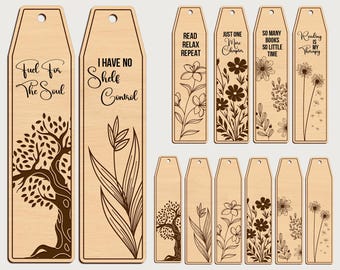 Segnalibro tagliato al laser, file tagliati al laser, segnalibro Svg Cricut, file per macchine da taglio, Glowforge Svg, download digitale, laser pronto per Glowforge