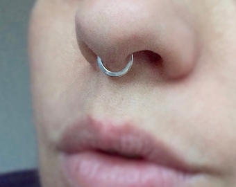 Sterling Silver Fake Septum Nose Ring no piercing boho jewelry faux body jewelry nose piercing septum hoop