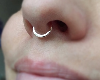 Gold Filled Fake Septum Nose Ring no piercing boho jewelry faux body jewelry nose piercing septum hoop