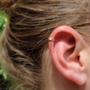 Gold Filled Minimalist Ear Cuff fake helix cartilage earcuff no piercing plain cuff earrings dainty thin minimal faux jewelry earcuffs 14k image 9