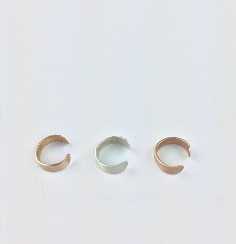 Rose Gold Filled Minimalist Ear Cuff fake helix cartilage earcuff no piercing plain cuff earrings dainty thin minimal faux jewelry earcuffs image 6