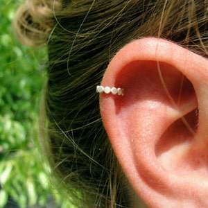 Sterling Silver Minimalist Dot Ear Cuff fake helix cartilage earcuff no piercing plain earrings dainty thin minimal faux jewelry earcuffs