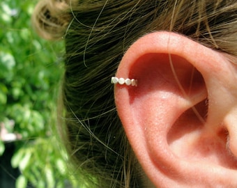Sterling Silver Minimalist Dot Ear Cuff fake helix cartilage earcuff no piercing plain earrings dainty thin minimal faux jewelry earcuffs