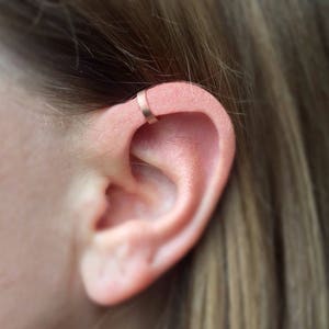 Rose Gold Filled Minimalist Ear Cuff fake helix cartilage earcuff no piercing plain cuff earrings dainty thin minimal faux jewelry earcuffs image 2