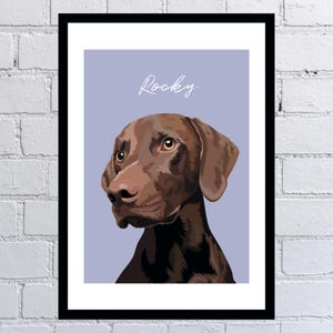 Custom Pet Portrait for Dog Lovers, Gift for Dog Dad Pet Portrait, Custom Pet Portraits Using Pet Photo, Personalized Digital Dog Portrait..