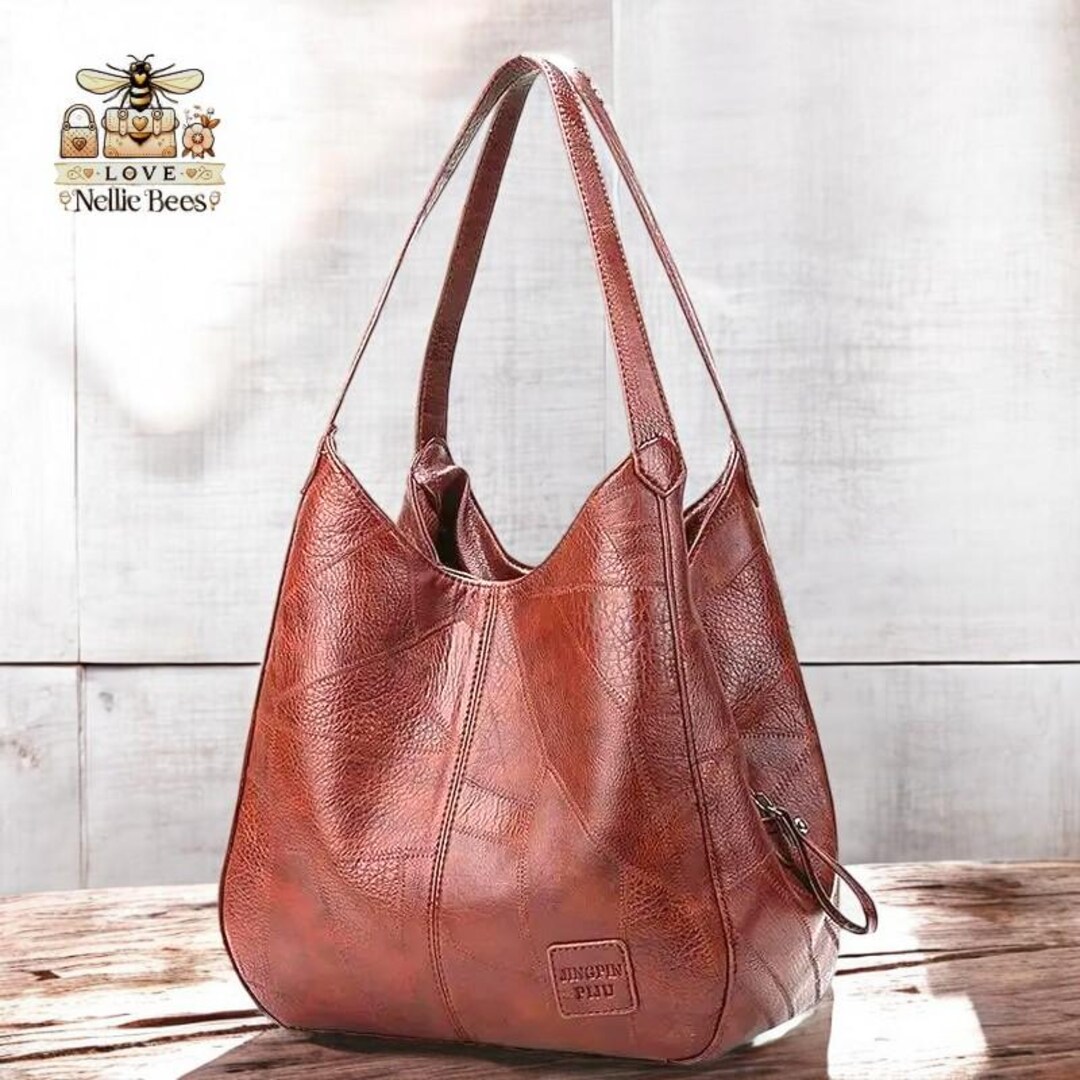 TrendAura Brown Leather Bucket Bag Large Capacity Everyday Essential For Busy Women On The Go main image 0