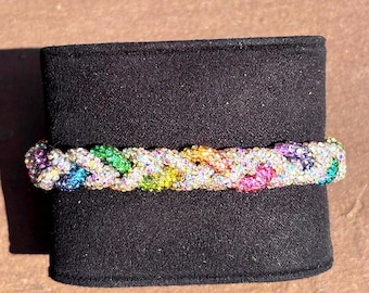 Rainbow Crystal Link Bracelet | Sparkling Pride Statement Jewelry