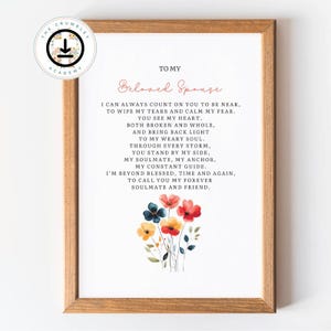 Beste vriend gedicht vrouw print echtgenoot digitale verjaardag download soulmate Wall Art decor geliefde artwork I Can Always Count on You afdrukbare