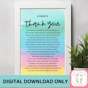 Parents, merci numérique imprimable enseignant art mural lettre travailleur plus âgé carte impression éducative éducateur appréciation cadeau éducation