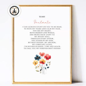 Beste vriend gedicht vrouw print echtgenoot digitale verjaardag download soulmate Wall Art decor geliefde artwork I Can Always Count on You afdrukbare