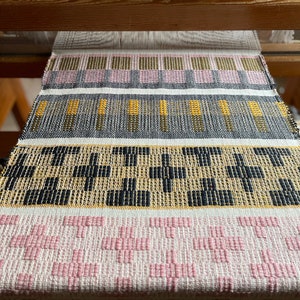 Pink Handwoven Big Reversible Wool Coasters image 6