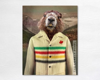 Groundhog Photo Print - Canadian Hudson Bay Coat  - 5x7 to 24x30 - Canada Art