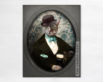 Guinness Beer Cat Photo Print - Wall Pub Decor - 5x7 8x10 Art - A Lovely Day for a Guinness