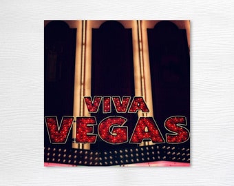 Fremont Street Photo Print - Las Vegas - Square 8x8 16x16 20x20 24x24 28x28 - Neon Sign Art - Viva Vegas!