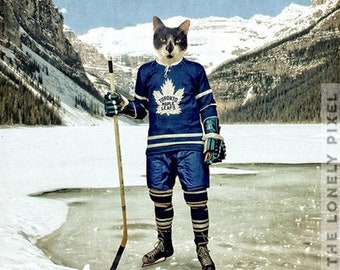 Toronto Maple Leafs Cat Photography Print - Hockey Art - sports - Canadian Sellers - 5x7 8x10
