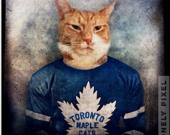 Toronto Maple Leafs Cat Photo Print - 5x7 8x10 11x14