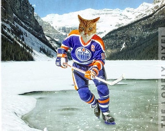 Edmonton Oilers Hockey Katze - Kunst Wand Kunst Foto - The Edmonton ""Meow"lers""