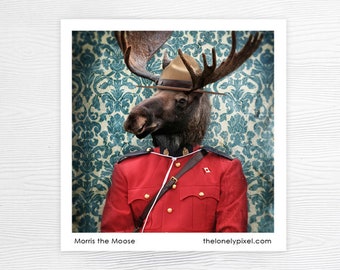 Fridge Magnet -  Canadian Moose Mountie  - Stocking Stuffer