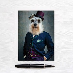 Carte de voeux pour chien Schnauzer - Papeterie vierge 5 x 7