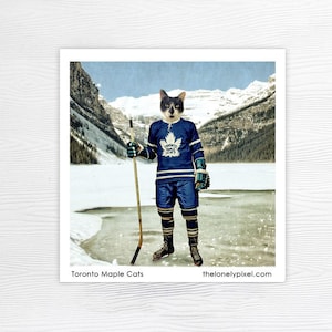 Fridge Magnet - Toronto Maple Leafs Hockey Cat - Stocking Stuffer