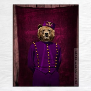 Brown Bear Photography Print - Grand Budapest Hotel - 5x7 8x10 16x20 - Lobby Bear