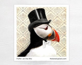 Fridge Magnet - Puffin Bird - Stocking stuffer - Housewarming Gifts - Newfoundland - Puffin' on the Ritz!