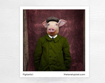 Fridge Magnet - Pig - Stocking stuffer - House warming gift - Farm Animals