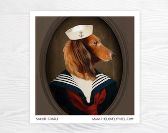 Fridge Magnet - Long Hair Doxie Dog - Stocking stuffer - Housewarming Gifts - Dachshund
