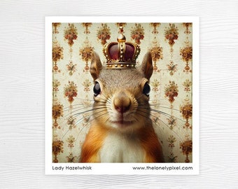 Fridge Magnet -  Girl Squirrel - Stocking Stuffer - Housewarming gift - Lady Hazelwhisk