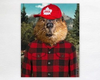Beaver Art Canadian Photo Print - Canada Cabin Wall Decor - Beaver Canuck
