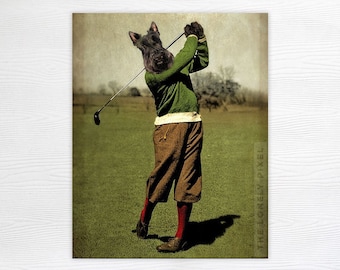 Scottie Dog Golfer Photo Print - Wall Art - Fore-Caddie!