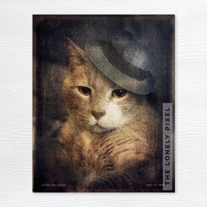 Orange Cat Photo Wall Art Ginger Gangster Kitty Vinnie Valentino image 1