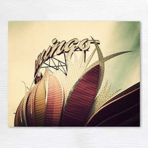 Flamingo Hotel Photo Print - Las Vegas Art - Old Neon Sign - Vintage looking - The Fabulous Flamingo