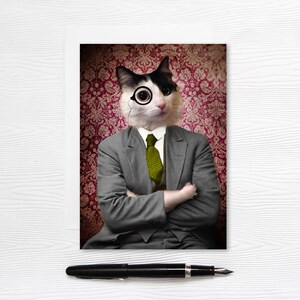 Chat smoking - Carte de voeux 5 x 7 vierges - Cards Canada