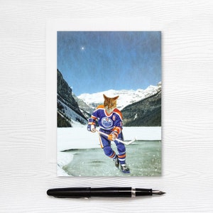 Carte de voeux - Chat des Oilers d'Edmonton - Cartes vierges Canada
