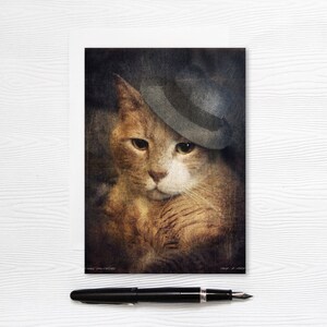 Carte de Voeux - Chat Orange Gingembre - Papeterie Vierge
