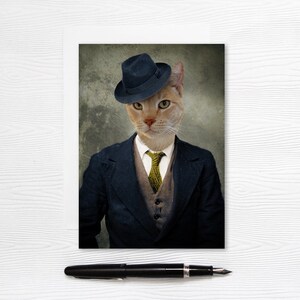 Carte chat orange gingembre - Cartes de voeux - 5 x 7 vierges - Detective Roscoe