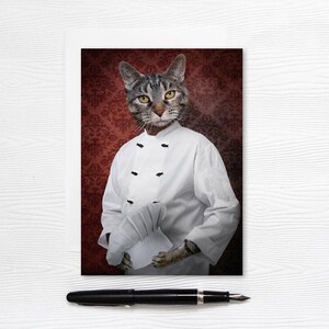 Carte de voeux Chef Cat - 5 x 7 pouces