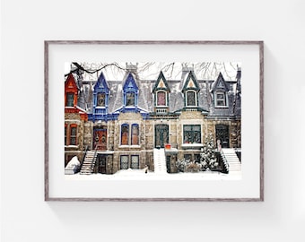 Montreal Photo Print - Architecture Art - Landscape - Victorian - Square Saint-Louis - 5x7 8x10 11x14 24x32 - The Enchanting Winter