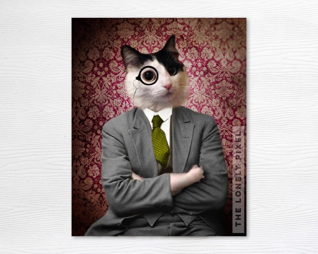 Tuxedo Cat Photo Art Print - 5x7 8x10 Black and White Cats - Wall Decor ...