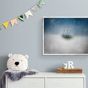 Pirate Ship Decor Photo Print Tall ship Art for the Nursery 5x7 8x10 Charting the Clouds image 2