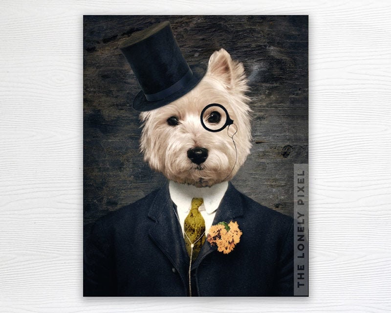 ACEO Print Westie Dog Miniature print West Highland Terrier #609