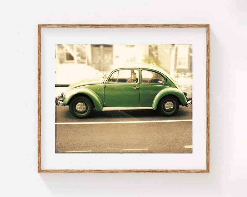 Punch Buggy Green Photo Print of Vintage Car 8x10 11x14 16x20 image 1