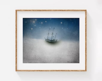 Pirate Ship Decor Photo Print - Tall ship - Art for the Nursery - 5x7 8x10 - Charting the Clouds