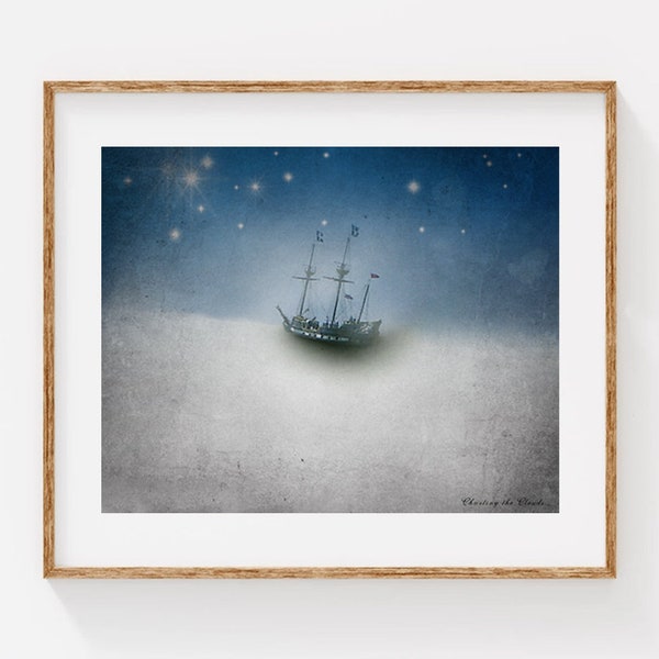 Pirate Ship Decor Photo Print - Tall ship - Art for the Nursery - 5x7 8x10 - Charting the Clouds