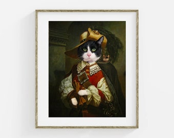 Pirate Tuxedo Cat Photography Art - 5x7 16x20 24x32 - Captain Handsome