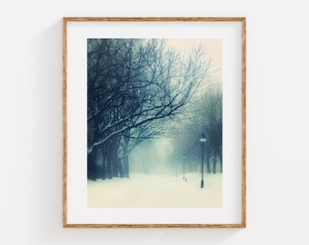 Montreal Photo Print - Parc Laurier Landscape - Plateau Quebec - Listen the Snow is Falling